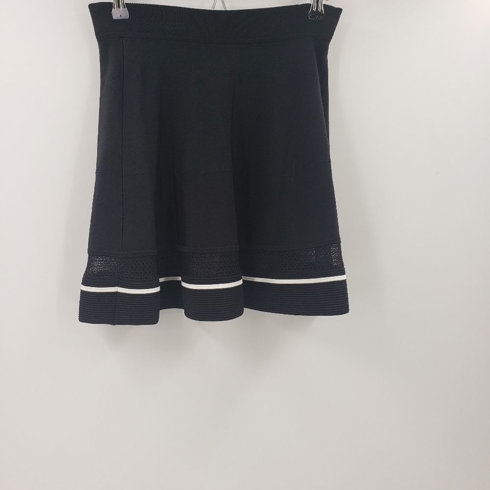 A.L.C. womens S Black fit and flare rayon knit mini skater skirt